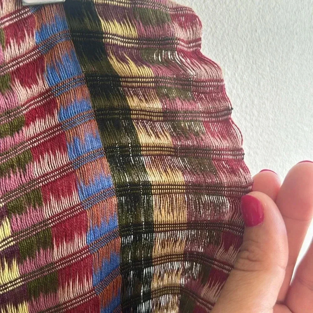 Boho Ethnic Woven Scarf Multicolor Festival Wrap Artisan Style